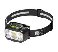 EMOS - LED headlamp with Dual Power Supply - 7 Light Modes, up to 550 lm, 110 m Range, 30°/60° Beam - Rechargeable, Li-Pole & AAA Compatible, USB-C Cable - Weatherproof, Lightweight & Shockproof
