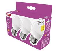 EMOS LED Mini Globe Light Bulb, Pack of 3, 4.2 W Replacement for 40 W Light Bulb, Small Bulb with E27 Socket, Brightness 470 lm, Neutral White 4000 K, 30,000 h Life, CRI Min. 80, 150° Beam Angle