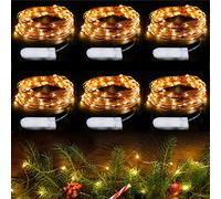 EMOS LED String Lights Battery Operated | Length 19.5ft / 60 LEDs, Warm White | Copper Wire Fairy Lights for Indoor Decoration | Pack of 6 (incl. Batteries)