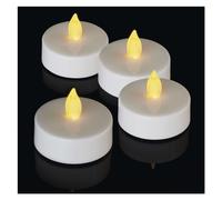 EMOS LED Tea Lights 4 Pack Flameless White Candles Flickering Effect Christmas All Saints Day Party Decoration IP20 Indoor with Battery Vintage Warm White