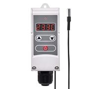 EMOS Mounts thermostat with remote sensor, adjustable switching sensitivity and digital display, pipe insertion thermostat adjustment range 5 °C to 90 °C.