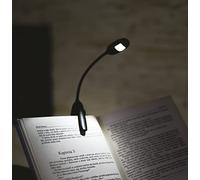 EMOS P3400 LED Reading Light with 2 Light Modes, Battery Operated (1x AAA), Max Brightness 10 lm, Flexible Gooseneck Clip Mount, Black