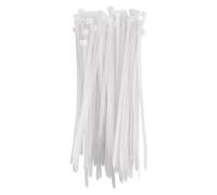 EMOS - Pack of 100 Nylon PA66 Cable Ties for Indoor Use, 200 x 4.8 mm - for max. Ø 5.3 cm Cable Bundle - Durable Cable Management Self-Locking for Garage, Home and Workshop - White