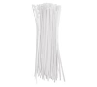 EMOS - Pack of 100 Nylon PA66 Cable Ties for Indoor Use, 250 x 4.8 mm - for max. Ø 6.5 cm Cable Bundle - Durable Cable Management Self-Locking for Garage, Home and Workshop - White
