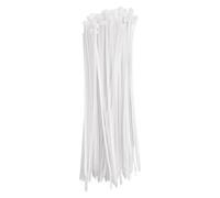 EMOS - Pack of 100 Nylon PA66 Cable Ties for Indoor Use, 300 x 4.8 mm - for max. Ø 8.2 cm Cable Bundle - Durable Cable Management Self-Locking for Garage, Home and Workshop - White