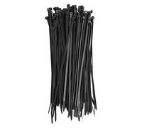 EMOS - Pack of 100 Nylon PA66 Cable Ties for Outdoor Use, 200 x 3.5 mm - for max. Ø 5.3 cm Cable Bundle - Durable Cable Management Self-Locking for Garden, Household and Workshop - Black