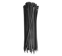 EMOS - Pack of 100 Nylon PA66 Cable Ties for Outdoor Use, 300 x 4.8 mm - for max. Ø 8.2 cm Cable Bundle - Durable Cable Management Self-Locking for Garden, Household and Workshop - Black