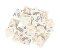EMOS - Pack of 25 self-Adhesive Cable tie Holders, 2 x 2 cm - 3M Holder for Cable Ties - ABS Plastic, high Strength, Cold and Heat Resistant -40 °C - 80 °C - for Indoor use - White