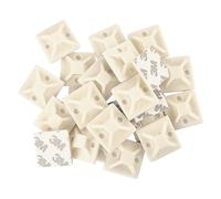 EMOS - Pack of 25 self-Adhesive Cable tie Holders, 3 x 3 cm - 3M Holder for Cable Ties - ABS Plastic, high Strength, Cold and Heat Resistant -40 °C - 80 °C - for Indoor use - White