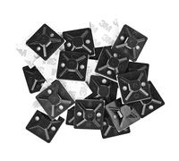 EMOS - Pack of 25 self-Adhesive Cable tie Holders, 3 x 3 cm - 3M Holder for Cable Ties - ABS Plastic, high Strength, Cold and Heat Resistant -40 °C - 80 °C, UV Protection - for Outdoor use - Black