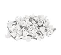 EMOS - Pack of 50 Cable Clamps with Nail for Ø 6 mm - Unbreakable PE Cable Holder with Steel Nail for Indoor Use - Operating Temperature -40 °C - 85 °C, Durable, PE - White