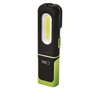EMOS - Rechargeable LED Work Light - Magnetic Base, Hook, Adjustable - Shock-Resistant, Waterproof - 300lm, max. 45m - 3 Light Modes - 7 Hours - USB Cable - IP43 for Outdoor use - Black-Green