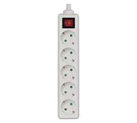EMOS Schuko 5-Way Power Strip without Cable, with Switch, Replacement Socket Strip for Indoor, Child Protection, P1520, White