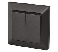 EMOS Series Black Double Switch, 250 V~/10 AX, Plastic, IP20, 2-Way, ON-OFF, 11A, 230W, 1 Count