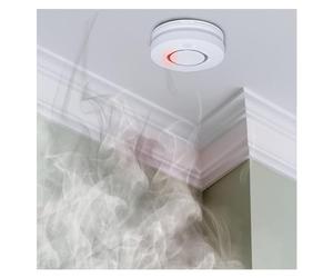 EMOS Smoke detector with optical and acoustic signalling 85 dB, 10 year lifespan, wired fire detector connected to the network 230 V, 9 V backup battery for failure
