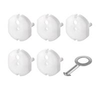 EMOS - Socket Fuse 5 Pieces with Key - White Socket Protection - Prevents Accidents & Electric Shocks - Protection for Babies & Children