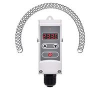 EMOS Stack thermostat with adjustable switching sensitivity, coil spring and digital display, pipe insertion thermostat, adjustment range 5 °C to 80 °C.