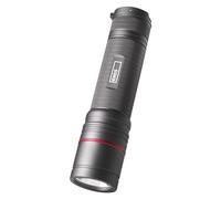 EMOS Super Bright Tactical, Rechargeable 1200LM CREE LED Handheld Lamp with 280M Beam Range, Waterproof Battery Flashlight with 3 Light Modes, Focus, Band and Pouch, Aluminum, Black