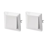 EMOS Toggle Switch in White (Gloss), Light Switch with One Rocker 250 V ~ / 10 AX, Plastic, without Flush-Mounted Box, Protection Class IP20 for Indoor Use, 8 x 8 x 5 cm (Pack of 2)