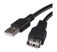 EMOS USB Extension Cable A Male to A Female Charging and Data Transfer Cable 2m Long Cable 2.0 USB for Fast Charging and Data Transfer High Speed 480Mbps Black