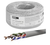EMOS UTP Network Cable CAT 5e 100 m PVC CAT5e Patch Cable UTP CCA Wire Gigabit LAN Cable Unshielded Ethernet Cable for Indoor Use