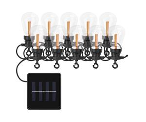 EMOS Vintage Party Fairy Lights with Solar Panel 4.5 m, 10 LED Bulbs in Retro Design for Outdoors, Weatherproof Vintage Lighting for Garden, Party, Balcony, Warm White, Solar Powered (NiMH, 800 mAh)