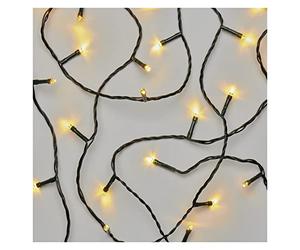 EMOS Warm White LED Fairy Lights 5.6 Metres Black Wire with 80 LEDs, 6/18 Hour Timer Function, Battery Operated (3X AA), Light Time 10,000, IP44 for Indoor and Outdoor Use, D4FW02