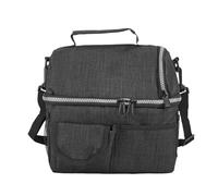 Emoshayoga Cooler Lunch Bag Thickened Handheld Insulated Picnic Bag for Camping School Work Oxford Cloth 9.1x6.3x9.8in (Black)