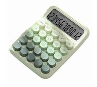 Emoshayoga Cute Calculator Large Button Stylish 12 Digit Clear Display Screen for Students and Accountants 16x11.5x3cm (Green)