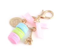 Emoshayoga Macaroon Keyring Macaroon Eiffel Tower Keychain, Blue Bag Charm, Cute Keyring for Car or Bag, Colorful Key Pendant