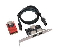 Emoshayoga Pcie Gigabit Ethernet Card, Dual Port High Speed Network Adapter, 1000Mbps Data Transfer for Server, Compatible with Desktop