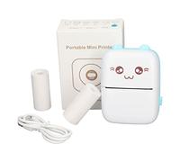 Emoshayoga Portable Photo Printer Thermal Printer USB Charging 200dpi Resolution Bluetooth Connection Portable Mini Picture Printer with Printing Paper in Blue Color