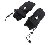 Emoshayoga Snowboarding Mittens Windproof Warm Shock Absorbing for Skiing Aramid Fiber Black 2 Pieces (M)