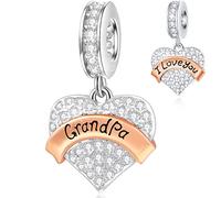 EMOSTAR Family Charms 925 Sterling Silver Mother Dad Daughter Son Sister Brother Godmother Grandma Husband Wife Aunt Niece Cousin Uncle Best Friends I Love You Dangle Charms, Sterling Silver, No