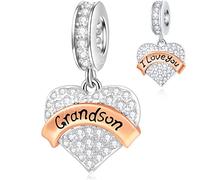 EMOSTAR Family Charms 925 Sterling Silver Mother Dad Daughter Son Sister Brother Godmother Grandma Husband Wife Aunt Niece Cousin Uncle Best Friends I Love You Dangle Charms, Sterling Silver, No