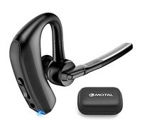 emotal Bluetooth Headset Dual-Mic ENC +CVC 8.0 Noise Cancelling Aptx HD HiFi Stereo15Hours HD Talktime 200Hours Standby Bluetooth Earpiece Compatible for iOS/Android Cellphone with Storage Case