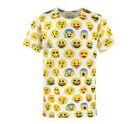 Emoticon Boys White Sublimation Faces Short Sleeved T-Shirt - 3-4 Years