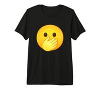 Emoticon Face with Hand Over Mouth Premium T-Shirt