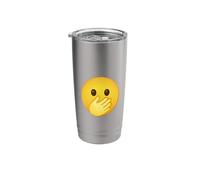 Emoticon Face with Hand Over Mouth Stainless Steel Insulated Tumbler