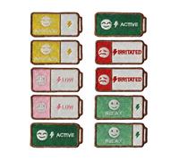 Emotion Battery Sew-on Patch Set, Embroidery Mood Patches for Jackets, Backpacks, Caps & DIY Crafts, Tactical Gear & Workwear Decor, Funny Gift for Friends & Family (10)