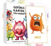 Emotion Cards for Children - 32 Emotion Cards with Explanatory Texts, Lovingly Illustrated, Educational Value for Self-Regulation & Promoting Social Competence, for Nursery & Primary School