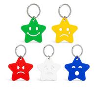 Emotion Regulation Star Keychains | Set of 5 Feelings | Emotional Regulation and Managment Tool | Sensory Aid for School, Home & Backpacks