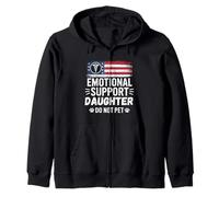 Emotion Support Daughter Do Not Pet Funny Humor Men Zip Hoodie