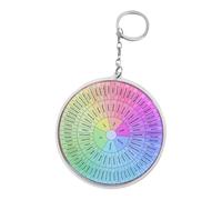 Emotion Wheel Chart Key Chain - Colourful Feedback Emotion Tracker, Pocket Size Mental Reminder Accessory | Compact Visual Guide Pendant, Rounded Healing Ring , Therapeutic, Section 2, Siehe
