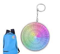 Emotion Wheel Chart Keychain - sided emotional awareness disc, creative mood tracking key tag | lightweight stress relief companion, motivational wellbeing support tool, portable behavioral check