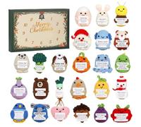 Emotional Advent Calendars 2025, 2D Acrylic Christmas Crochet Statue Christmas Countdown Calendars 2025 With 24 Crochet-Style Acrylic Ornaments Stress-Relief For Loved People Of All Ages Kids Teens