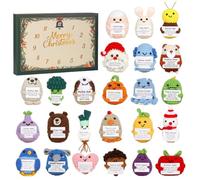 Emotional Advent Calendars 2025, Christmas Countdown with 24 Positive Crochet Animals, 24Days Christmas Advent Calendars with 24 Acrylic Emotional Doll, Handmade Crochet Toys for Kids Adult