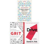Emotional Agility, Grit: The Power of Passion and Perseverance, Drive The Surprising Truth About What Motivates Us 3 Books Collection Set