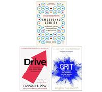 Emotional Agility, Grit: The Power of Passion and Perseverance, Drive The Surprising Truth About What Motivates Us 3 Books Collection Set