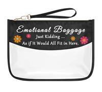 Emotional Baggage Funny Cosmetic Bag Humorous Gifts for Women Employee Boss Coworker Friend Novelty Sarcastic Gift Sarcasm Makeup Bag PVC Clear Toiletry Pouch Funny Birthday Graduation Gifts for Her
